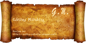 Gáthy Mihály névjegykártya